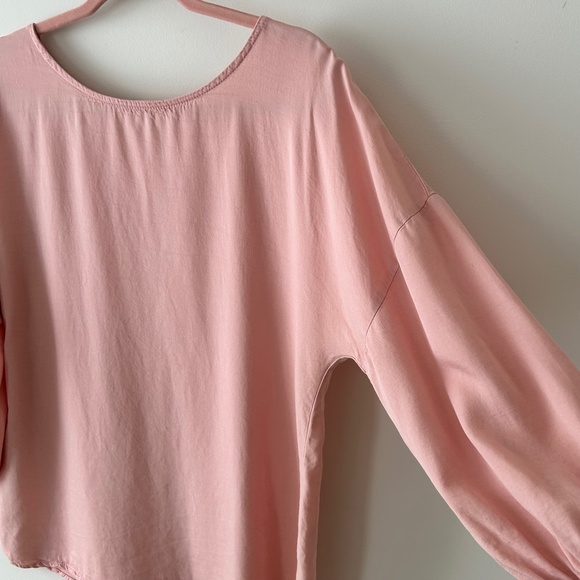 Francesca's Collections Mi Ami Pink Tencel Blouse - Picture 7 of 16
